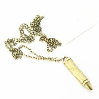 Joyside Gothic Rock Punk Bullet Necklace Color Bronze Jewelry