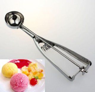 Towallmark 1PC Useful Stainless Steel Kitchen Ice Cream Scoop Cookie Disher Spoon Masher(size4CM)    