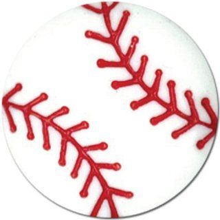 Slimline Buttons Series Funtastics  Baseball White/Red Shank 7/8" 2/Card