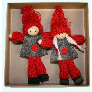 Boy and Girl Tomte Yarn Ornaments   Decorative Hanging Ornaments