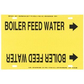Brady 4017 F Brady Strap On Pipe Marker, B 915, Black On Yellow Printed Plastic Sheet, Legend "Boiler Feed Water" Industrial Pipe Markers