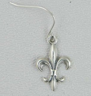 Sterling Silver Fleur d' Lis Earrings Made in America Jewelry