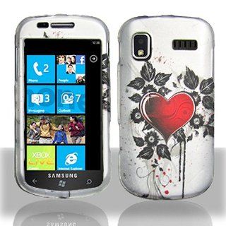 White Red Heart Hard Cover Case for Samsung Focus SGH I917 Cell Phones & Accessories