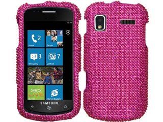 Hot Pink Bling Rhinestone Faceplate Diamond Crystal Hard Skin Case Cover for Samsung Focus SGH i917 Cell Phones & Accessories
