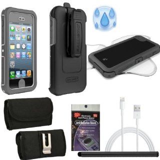 Ballistic Hydra Waterproof White Gray Case for iPhone 5. Comes with Horizontal Metal Clip Case, Car Charger, Stylus Pen and Radiation Shield. Cell Phones & Accessories