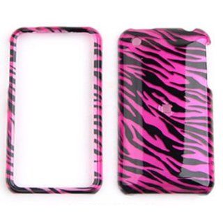 Apple iPhone 3G/3GS   Transparent Design,Hot Pink Zebra  Hard Case/Cover/Faceplate/Snap On/Housing/Protector Cell Phones & Accessories