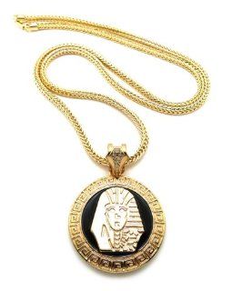 New Celebrity Style PHARAOH Pendant 4mm&36" Franco Chain Hip Hop Necklace XP898G Jewelry