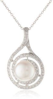 Bella Pearl Swirl Pearl Pendant Necklace, 20" Jewelry
