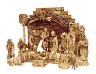 Olive Wood King's Nativity Set (15 Pieces Set)   Nativity Figurine Sets
