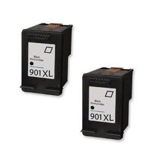 Amsahr 901XL(C6656AN) Remanufactured Replacement HP Ink Cartridges for Select Printers/Faxes   2 Pack, Black Electronics