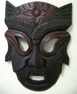 Crazy Face Mask Wood Hand Carved Sculpture Statue  T 2   Decorative Masks