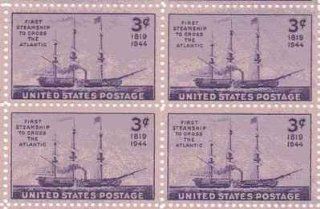 First Steamship Across the Atlantic Set of 4 x 3 Cent US Postage Stamp Scot 923 