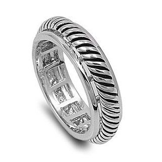 Fashion Spinner 7MM Ring Sterling Silver 925 Jewelry