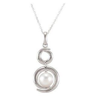 925 Sterling Silver Freshwater Cultured Pearl Pendant Pendant Necklaces Jewelry