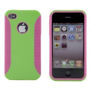 Body Armor Case for Apple iPhone 4, 4S (AT&T, Verizon, Sprint)   Lime Green/Hot Pink Cell Phones & Accessories