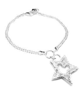 925 Sterling Silver Plated Star Mouse Bracelet Jewelry