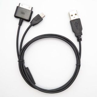 Dual Micro USB and Apple 30 Pin Adapter   Charge up to 2 Devices (One Apple 30 Pin and One Micro USB Device) At Once From a Single USB Port   Ideal for iPod, iPhone, Bluetooth Headesets, Moto Droid X, razr maxx, Android, HTC One X, Evo, Samsung Galaxy S3, 