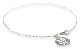 Sterling Silver Love Charm Bracelet, 7.5" Jewelry