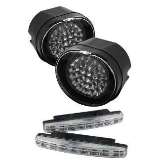 Carpart4u Jeep Liberty LED Clear Fog Lights & LED Day Time Running Light Package Automotive