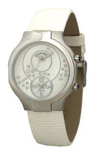 Philip Stein Teslar Womens White Lizard Strap Mother of Pearl Diamond Dial Dual Time Watch 6 SCDMOP ZW Philip Stein Watches