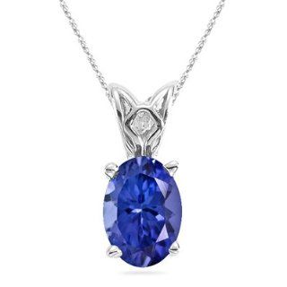 3/4 (0.71 0.80) Cts of 7x5 mm AAA Oval Tanzanite Scroll Solitaire Pendant in Platinum Jewelry