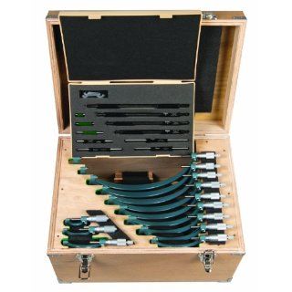 Mitutoyo 103 908 40 Outside Micrometer Set with Standards, 0 12" Range, 0.0001" Resolution, 12 Pieces
