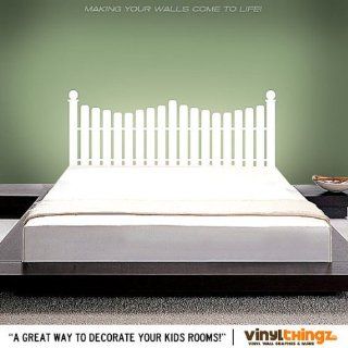 Double/full Bed Picket Fence Headboard Wall Decal (Twin Size) Wall Decals Home Wall Stcker Decals Decor Bedroom Vinyl Romoveralble 909 