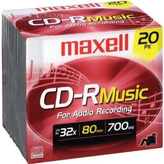 Maxell CDR 80 MUSIC GOLD Blank Recordable CD, 20 Pack Electronics