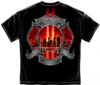 Fire Fighter T shirt 911 Never Forget Red Towers Novelty T Shirts Clothing