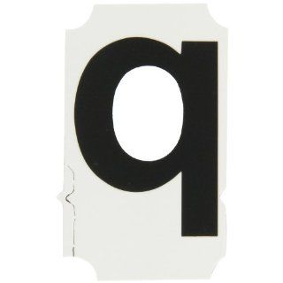 Brady 8245 Q Vinyl (B 933), 2" Black Helvetica Quik Align   Black Lower Case, Legend "Q" (Package of 10) Industrial Warning Signs