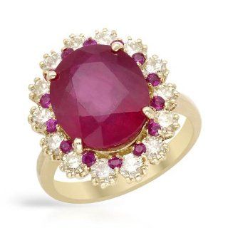 14K Yellow Gold 1.26 CTW Color L M SI3 Diamond and 8.32 CTW Ruby Cocktail Women Ring. Ring Size 7. Total Item weight 7.1 g. Jewelry