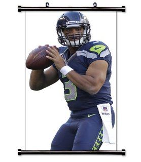 Russell Wilson Seattle Seahawks NFL Quarterback Fabric Wall Scroll Poster (32" x 56") Inches   Prints