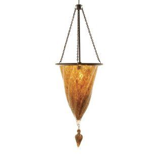 WAC Lighting MP 935 GL/DB Rococo European Collection 1 Light Monopoint Pendant with Gold Art Glass Shade and Dark Bronze Finish   Island Light Fixtures  