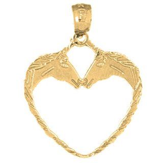 Gold Plated 925 Sterling Silver Unicorn Heart Pendant Jewels Obsession Jewelry