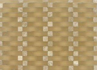 Renaissance Glass Tile   3D Wave Mesh Mounted Glass Mosaic in Beige Matte    