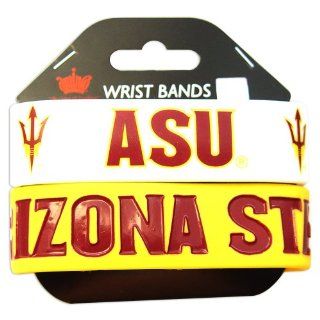 Arizona State University Rubber Wrist Band Set of 2 NCAA Arizona State University Rubber Wrist Band  Sports Wristbands  Sports & Outdoors