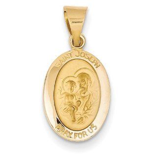 14k Polished And Satin St. Joseph Medal Pendant Pendant Necklaces Jewelry