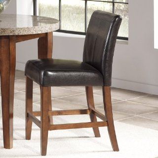 Steve Silver Company Clayton Vinyl Counter Height Dining Chair in Cherry   Barstools
