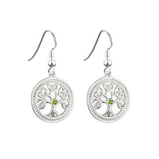 Sterling Silver Tree of Life Drop Earrings   Made in Ireland Jewelry