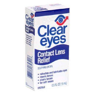 Clear Eyes Contact Lens Relief Soothing Drops, 0.5 fl oz (15 ml) Health & Personal Care
