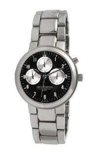 gino franco Men's 921BK Round Stainless Steel Multi Function Bracelet Watch Watches