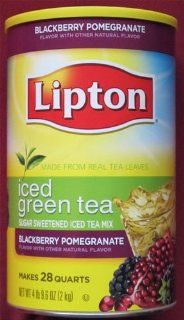 Lipton Iced Green Tea Blackberry Pomegranate Makes 28 Quarts  Bottled Iced Tea Drinks  Grocery & Gourmet Food