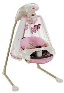 Fisher Price Papasan Cradle Swing, Mocha Butterfly  Stationary Baby Swings  Baby