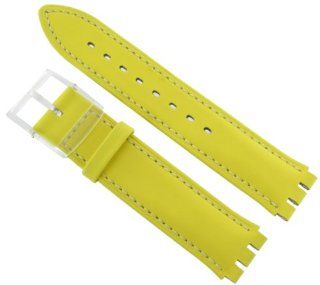 Hirsch Ally 17mm Mens Yellow Watch Band For Swatch Hirsch Watches