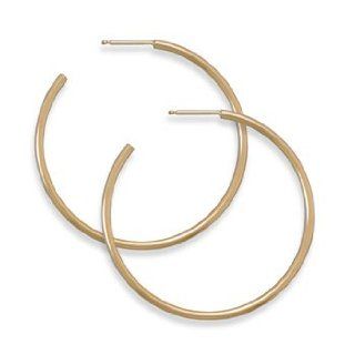 65236 14/20 Gold Filled 1.5mm X 36mm 3/4 Hoops Earrings Earings Ear Silver 0.925 Metal Girl Lady Woman Stone Rhinestone Face Head Lock Pin
