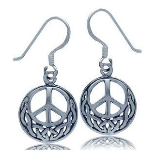 Celtic Knot Peace 925 Sterling Silver Earrings Jewelry