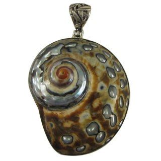 Natural Nautilus Shell .925 Sterling Silver Pendant Jewelry