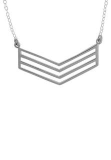 Boma, Multi Chevron Necklace, .925 Sterling Silver Chain Necklaces Jewelry