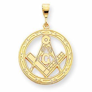 10K Gold Solid Masonic Symbol Charm Jewelry