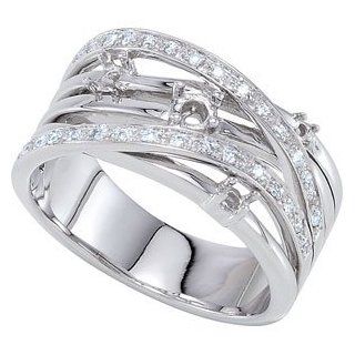 925 Sterling Silver Diamond Semi Mount Band Ring   (Sizes 5 to 9) Reeve and Knight Jewelry